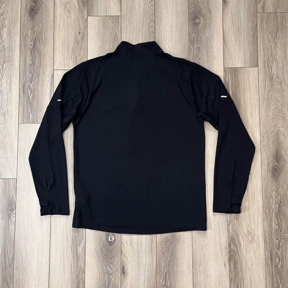 Nike Running Long Sleeve Pullover Mens S Black Heather 1/4 Zip Dri-Fit Stretch